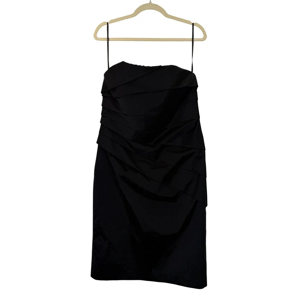 white house black market black cocktail dress Strapless Lace 34 3/8 100% Polyester Dry clean only Imported White House Black Market 00
